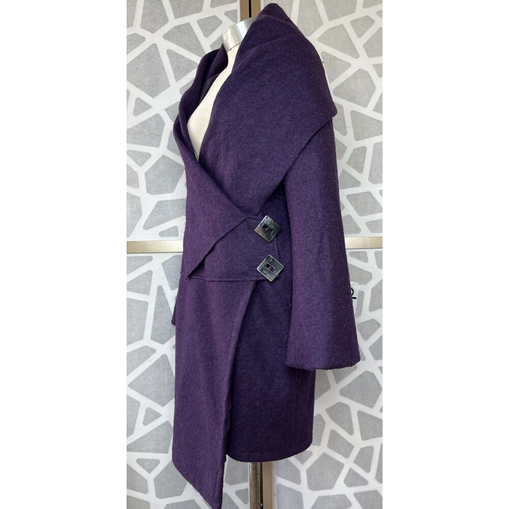 Motel Italia Purple Wool Blend Made Italy Fashion Coat Sz 44 Us S M 6 8
